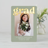 20XXの大学院モダン写真卒業 箔シーズンカード (立ち正面)