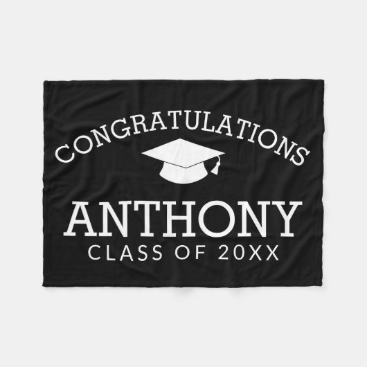 20xxの大学院生おめでとうございますモダン- フリースブランケット (正面(横))