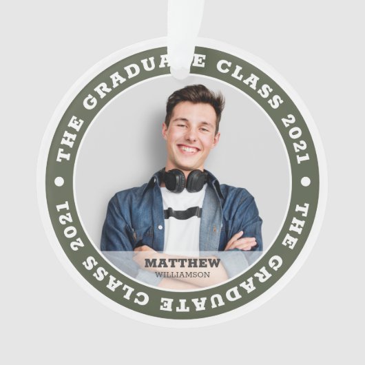 20XXの大学院生の卒業写真 オーナメント (正面)