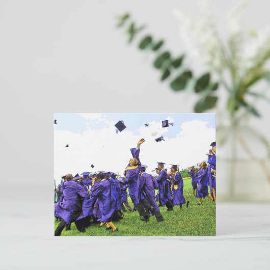 20XXアフリカ系アメリカ人写真卒業クラス ポストカード (スタンド正面)