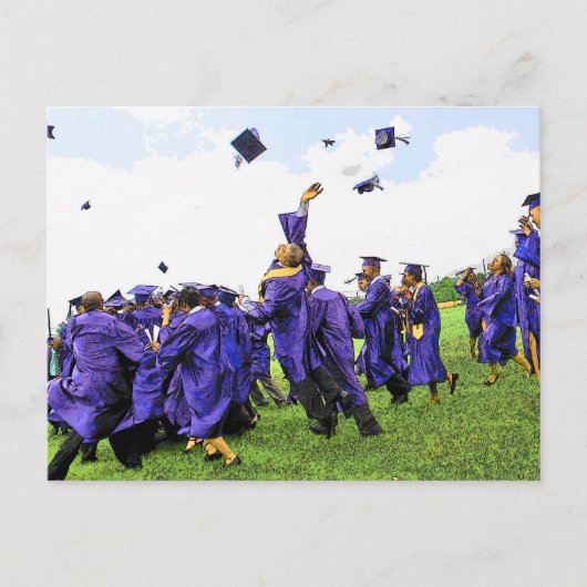 20XXアフリカ系アメリカ人写真卒業クラス ポストカード (正面)