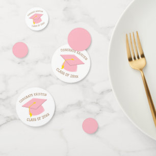 20xxカスタムピンクの卒業式キャップのクラス コンフェッティ