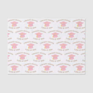 20xxカスタムピンクの卒業式キャップギフトのクラス 薄葉紙