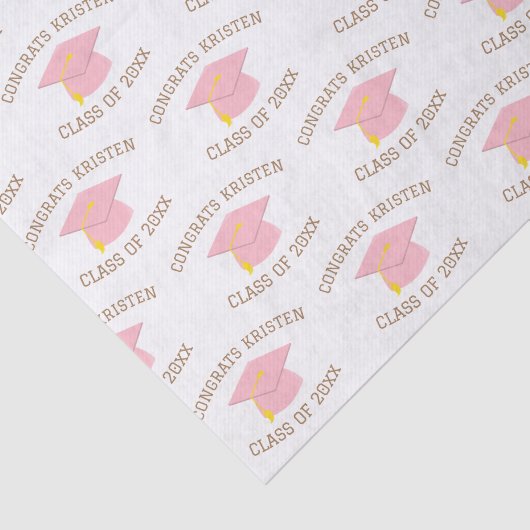 20xxカスタムピンクの卒業式キャップギフトのクラス 薄葉紙 (詳細)