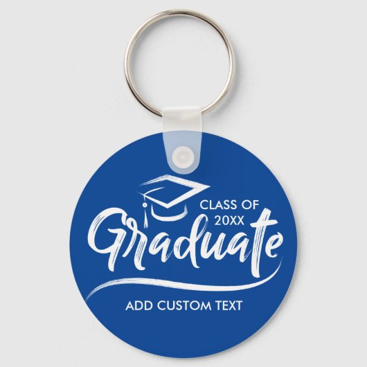 20XXクラスあなたの学校の色の卒業カスタム キーホルダー (正面)