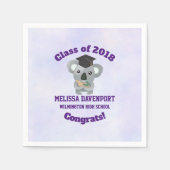 20xxクラスかわいいコアラ熊inグラードキャップおめでとう スタンダードカクテルナプキン (正面)