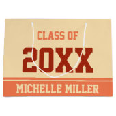 20xxクラスとグラッドの名前ピーチとサンゴ ラージペーパーバッグ (正面)