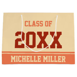 20xxクラスとグラッドの名前ピーチとサンゴ ラージペーパーバッグ