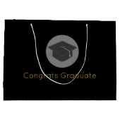 20xxクラスのブラッククラスの卒業カスタム上限 ラージペーパーバッグ (裏面)