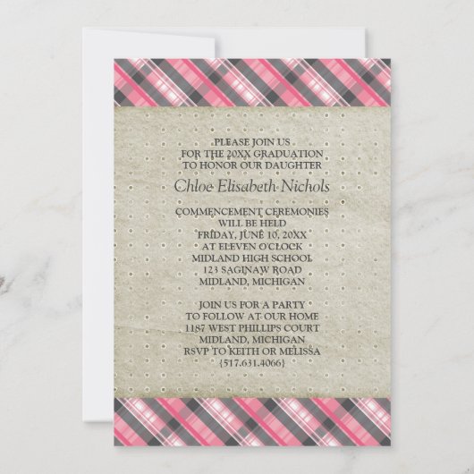 20XXクラスの卒業発表 招待状 (裏面)