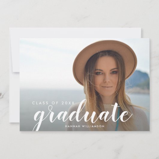 20XXクラスの大学院写真卒業パーティー 招待状 (正面)