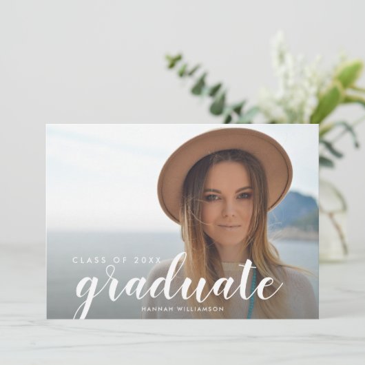 20XXクラスの大学院写真卒業パーティー 招待状 (スタンド正面)