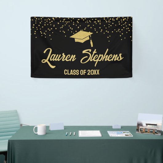 20XXクラスの黒と金ゴールドのバナー記号 横断幕 (トレードショー)