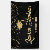 20XXクラスの黒と金ゴールドのバナー記号 横断幕 (縦)