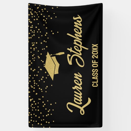 20XXクラスの黒と金ゴールドのバナー記号 横断幕 (縦)