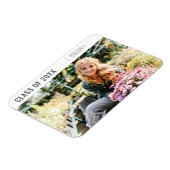 20XXクラスモダンミニマル写真卒業 マグネット (左側)