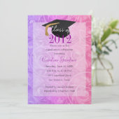 20XXクラス卒業ピンクと紫 招待状 (スタンド正面)