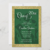 20XXクラス大学院お祝い任意の色金ゴールド 招待状 (正面)