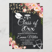 20XXクラス – エレガント看護学校卒業 招待状 (正面/裏面)