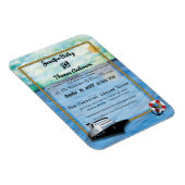 20XXクルーズシップ水カラー結婚式招待状 マグネット (右側)