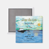 20XXクルーズ船の水の色日付を保存 マグネット (正面/裏面)