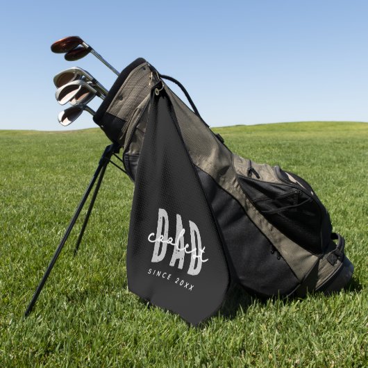 20XXクールパパ以モダン降のシンプル名門私立校風の ゴルフタオル (グリーン)