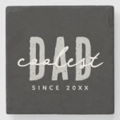 20XXクールパパ以モダン降のシンプル名門私立校風の ストーンコースター (正面)