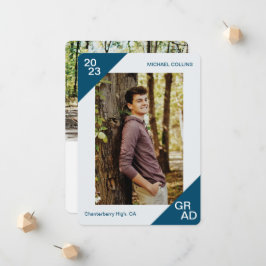 20XXグラードカスタムフォトシンプルブルーコーナー 案内状