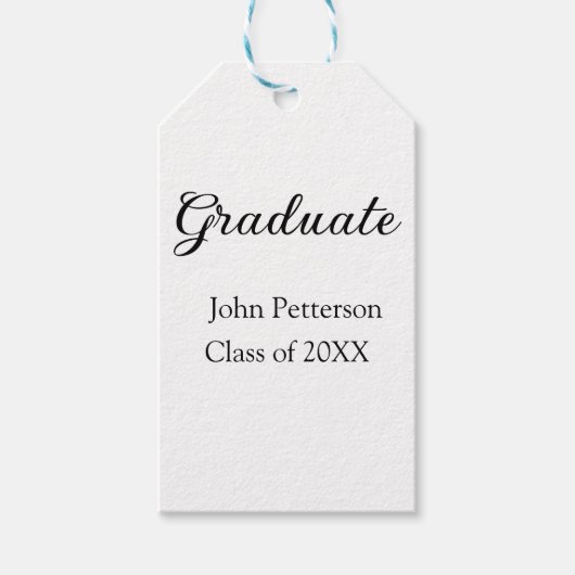 20XXシンプル年ミニマル卒業m ギフトタグ (正面)