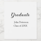 20XXシンプル年ミニマル卒業m ワインラベル (シングルラベル)