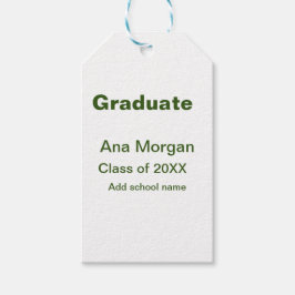 20XXシンプル年20月20日の大学院の追加ネームスクール名クラス ギフトタグ