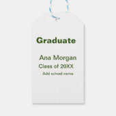 20XXシンプル年20月20日の大学院の追加ネームスクール名クラス ギフトタグ (裏面)