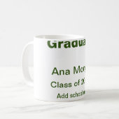 20XXシンプル年20月20日の大学院の追加ネームスクール名クラス コーヒーマグカップ (正面左)