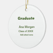 20XXシンプル年20月20日の大学院の追加ネームスクール名クラス セラミックオーナメント (左)