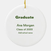 20XXシンプル年20月20日の大学院の追加ネームスクール名クラス セラミックオーナメント (裏面)