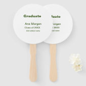 20XXシンプル年20月20日の大学院の追加ネームスクール名クラス ハンドファン (正面&裏面)