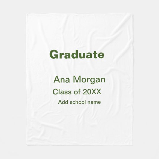 20XXシンプル年20月20日の大学院の追加ネームスクール名クラス フリースブランケット (正面)