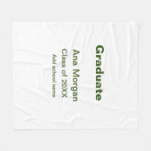 20XXシンプル年20月20日の大学院の追加ネームスクール名クラス フリースブランケット (正面(横))