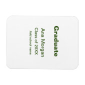 20XXシンプル年20月20日の大学院の追加ネームスクール名クラス マグネット (横)