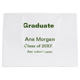 20XXシンプル年20月20日の大学院の追加ネームスクール名クラス ラージペーパーバッグ