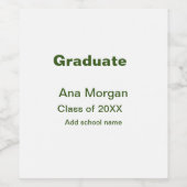 20XXシンプル年20月20日の大学院の追加ネームスクール名クラス ワインラベル (シングルラベル)