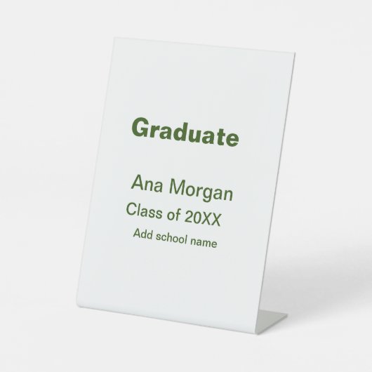 20XXシンプル年20月20日の大学院の追加ネームスクール名クラス 台座サイン (正面)