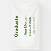 20XXシンプル年20月20日の大学院の追加ネームスクール名クラス 横断幕 (縦)