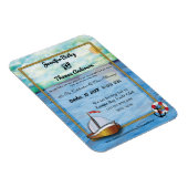 20XXセイルボート水彩結婚式招待状 マグネット (右側)