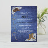 20XXデニム、ブーツ及びレースの卒業の発表 案内状 (スタンド正面)