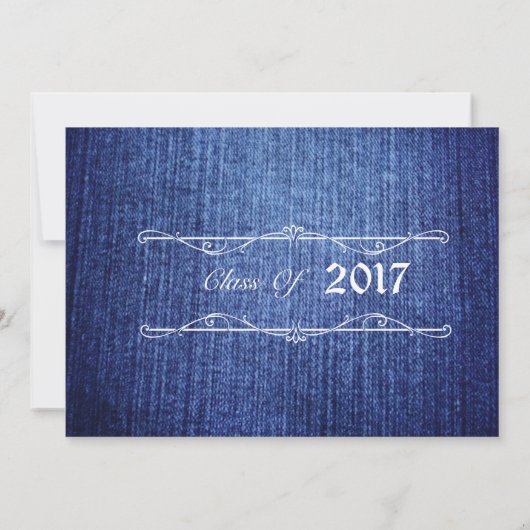 20XXデニム、ブーツ及びレースの卒業の発表 案内状 (裏面)