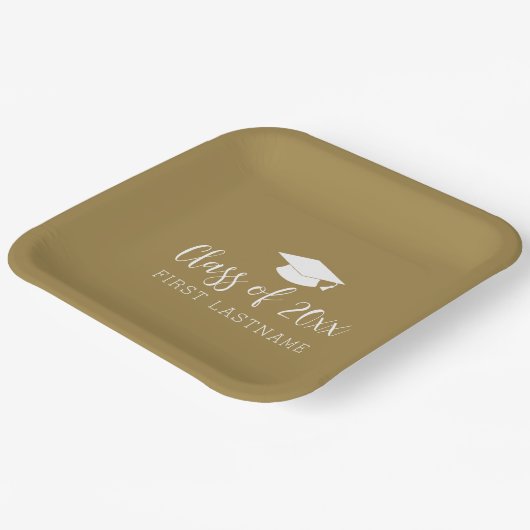 20xxトレンディースクリプトと名前のクラス – 金ゴールド ペーパープレート (傾斜あり)