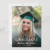 20XXパーティーのグリーンホワイトフォト卒業クラス 招待状 (正面)