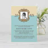 20XXフォトカード卒業発表 招待状 (スタンド正面)