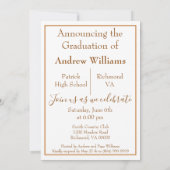 20XXブラウンおよびホワイトの写真大学院クラス 招待状 (裏面)